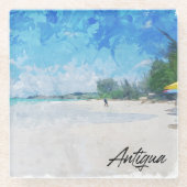 アンティグクールアカリブのアイランドパノラマビュー ガラスコースター (正面)