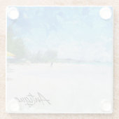 アンティグクールアカリブのアイランドパノラマビュー ガラスコースター (裏面)