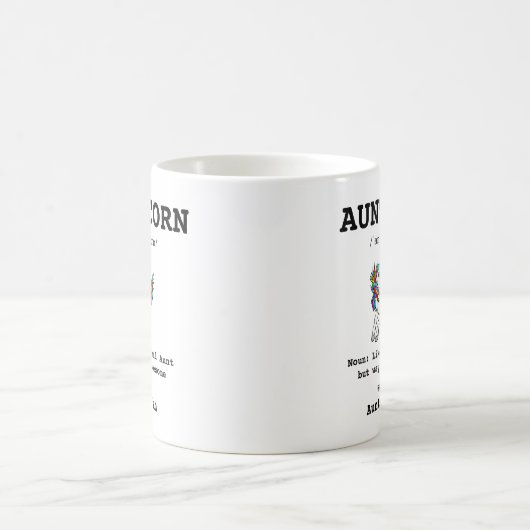 アンティコーン叔母デフィニションユニコーンタイポグラフィ コーヒーマグカップ (中央)