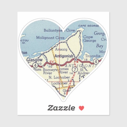 アンティゴニッシュノバスコシアレトロの地図 シール (シート)