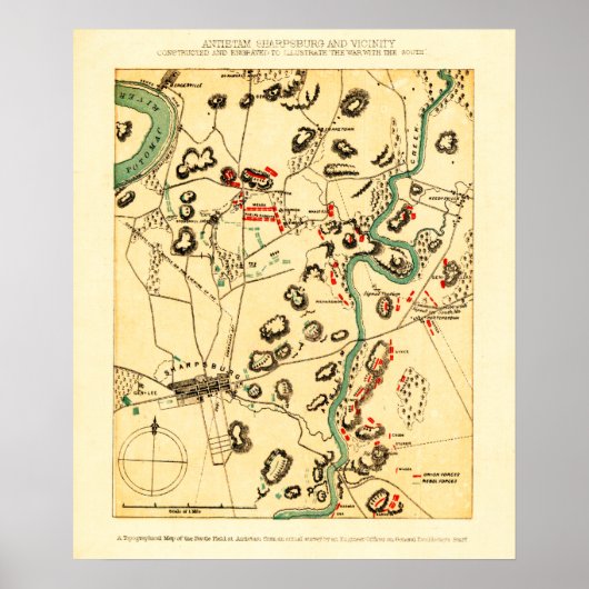 アンティタムの戦い – 南北戦争パノラママップ2 ポスター (正面)