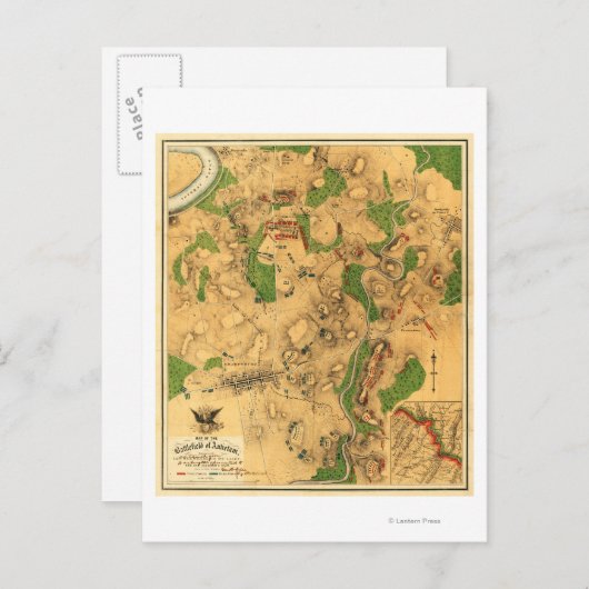 アンティタムの戦い – 南北戦争パノラママップ3 ポストカード (正面/裏面)