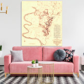 アンティタムの戦い – 南北戦争パノラママップ5 キャンバスプリント (インサイチュ (リビング))