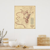 アンティタムの戦い – 南北戦争パノラママップ5 ポスター (キッチン)