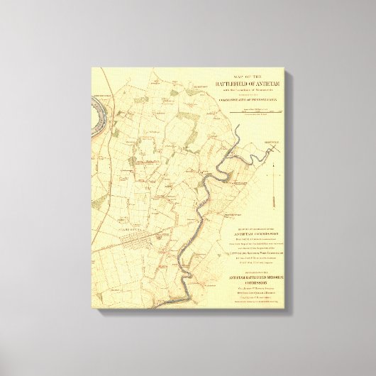 アンティタムの戦い – 南北戦争パノラママップ キャンバスプリント (正面)