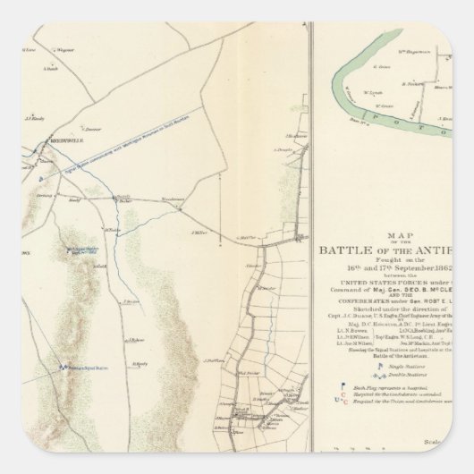 アンティタム、サフォーク、ゲチスバーグ スクエアシール (正面)