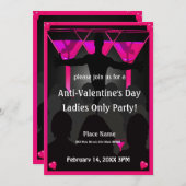アンティバレンタインズデイレディーズナイトパーティの招待状 招待状 (正面/裏面)