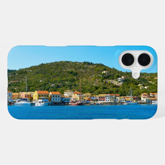 アンティパクソス島の港湾海岸 iPhoneケース (裏面横)