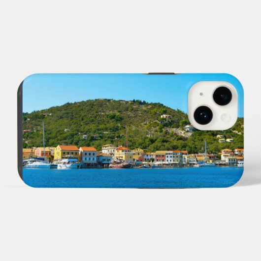 アンティパクソス島の港湾海岸 iPhoneケース (裏面横)