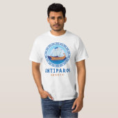 アンティパロス,ギリシャのギリシャ船デザインメンズ Tシャツ (正面フル)