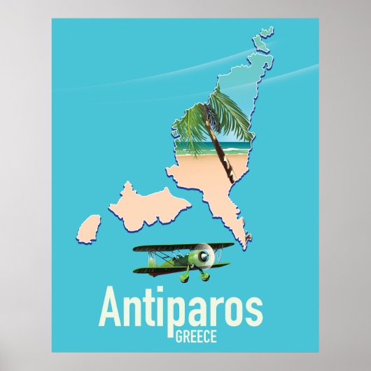 アンティパロス ギリシャ 旅行地図 ポスター (正面)