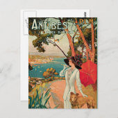 アンティベスフランスヴィンテージ旅行広告 ポストカード (正面/裏面)
