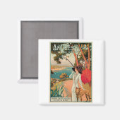 アンティベスフランスヴィンテージ旅行広告 マグネット (正面/裏面)