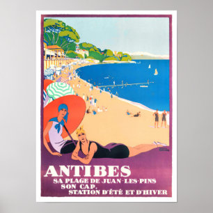 アンティベスフランスヴィンテージ旅行 ポスター