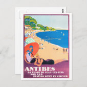 アンティベスフランスヴィンテージ旅行 ポストカード (正面/裏面)