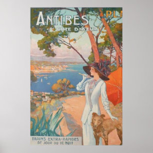 アンティベスヴィンテージフランスの旅行ポスター ポスター