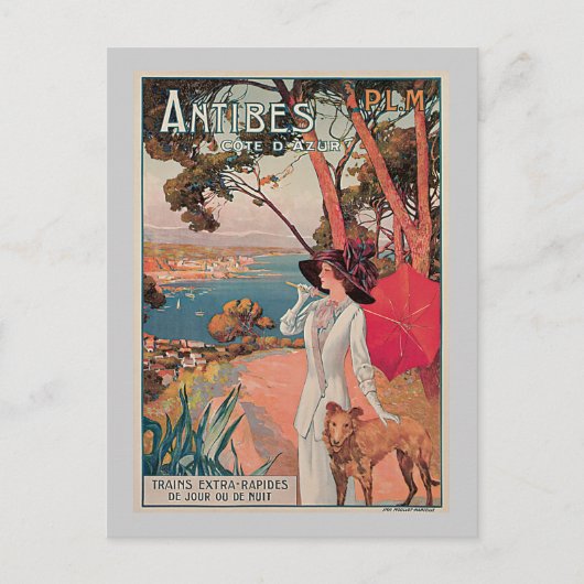アンティベス，フランスヴィンテージ旅行広告 ポストカード (正面)