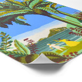 アンティルカリブのヴィンカラフルテージ旅行 ポスター (角)