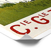 アンティルセントラルアメリカヴィンテージ船旅行 ポスター (角)