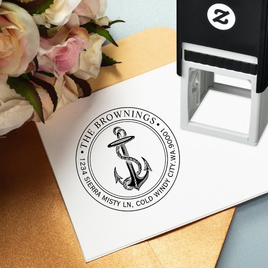 アンティークいかりアドレス セルフインキングスタンプ