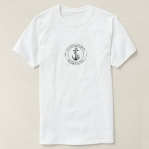アンティークいかりマリーナボート名ロケーションキャプテン Tシャツ