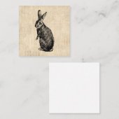 アンティークうさぎイラストレーションバニーアートウィズスクリプト エンクロージャーカード (正面/裏面)