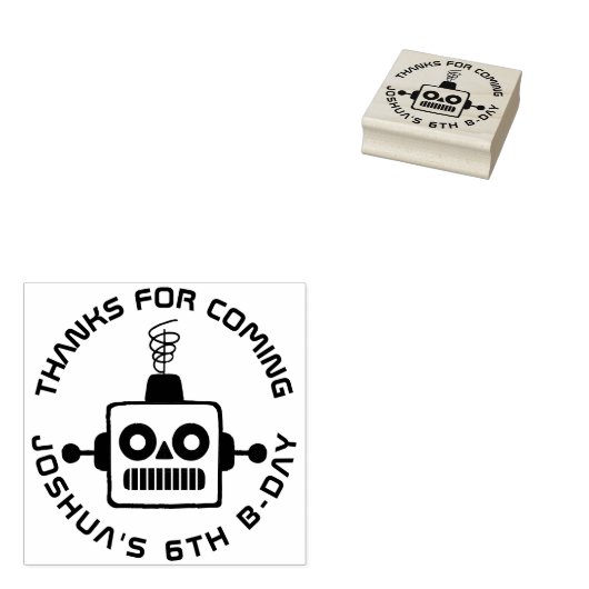 アンティークおもちゃロボットありがとう ラバースタンプ (押印)