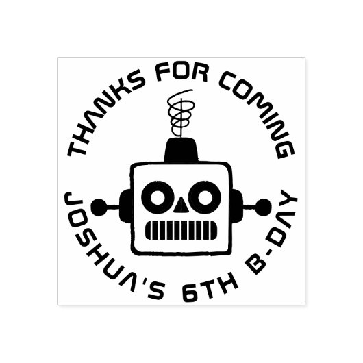 アンティークおもちゃロボットありがとう ラバースタンプ (インプリント)