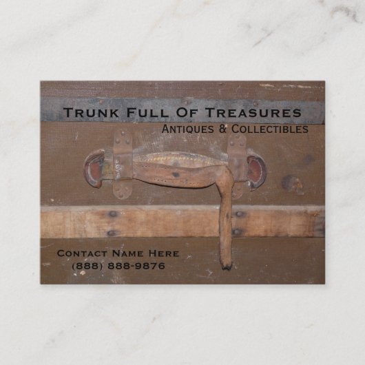 アンティークおよび収集品のためのヴィンテージのトランク 名刺 (正面)