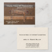 アンティークおよび収集品の古い木のトランク 名刺 (正面/裏面)