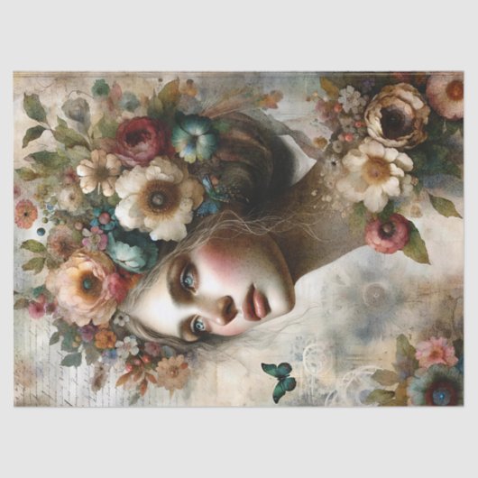 アンティークお洒落フローラレディエフェマブーケ 薄葉紙 (正面)