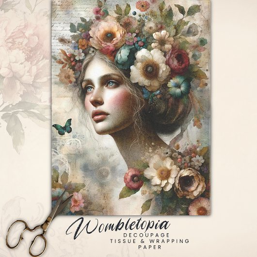 アンティークお洒落フローラレディエフェマブーケ 薄葉紙