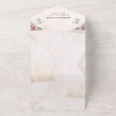 アンティークかわいいヴィンテージ夢想可愛いQRコード結婚ズ オールインワン招待状 (外側)