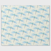 アンティークかわいらしブルーダンセルフライ ラッピングペーパー (フラット)