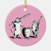 アンティークとオオカミ セラミックオーナメント (正面)