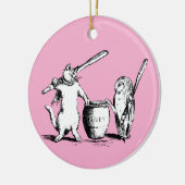 アンティークとオオカミ セラミックオーナメント (左)