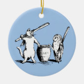 アンティークとオオカミ セラミックオーナメント (正面)