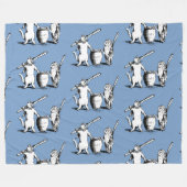 アンティークとオオカミ フリースブランケット (正面(横))