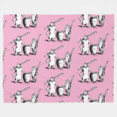 アンティークとオオカミ フリースブランケット (正面(横))