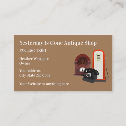 アンティークと収集品の名刺 名刺 (正面)