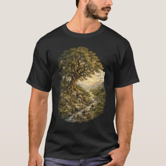 アンティークなオークの木と自然をモチーフにした「古代の守護者(The Ancient Guardia Tシャツ