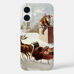 アンティークなクリスマス、屋根裏の聖ニコラス iPhone 16ケース