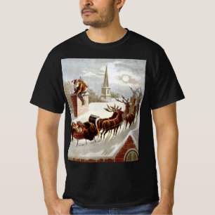 アンティークなクリスマス、屋根裏の聖ニコラス Tシャツ