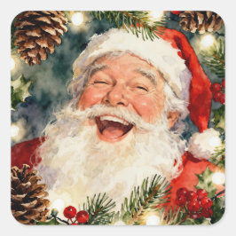 アンティークなサンタクロースのクリスマス | ビンテージ クリスマス スクエアシール