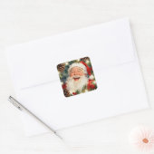 アンティークなサンタクロースのクリスマス | ビンテージ クリスマス スクエアシール (封筒)