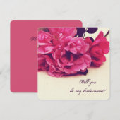 アンティークなティーローズ - 私のウェディングパーティに付いてきてくれる？ 招待状 (正面/裏面)