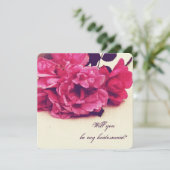 アンティークなティーローズ - 私のウェディングパーティに付いてきてくれる？ 招待状 (スタンド正面)