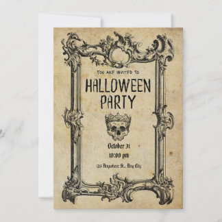 アンティークなハロウィンパーティー招待状カード シーズンカード