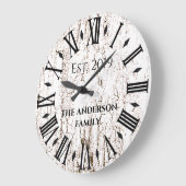 アンティークなファミリー ネーム ローマ数字 ラージ壁時計 (傾斜)
