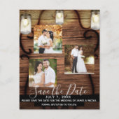 アンティークなペンダントライト ウェディングフォトの結婚式の案内状 (正面)